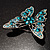 Dazzling Light Blue Crystal Butterfly Brooch - view 4