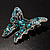 Dazzling Light Blue Crystal Butterfly Brooch - view 5