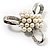 Fancy Simulated Pearl Bow Brooch - view 4