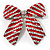Large Enamel Crystal Bow Brooch (Red) - view 2