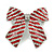 Large Enamel Crystal Bow Brooch (Red) - view 3