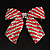Large Enamel Crystal Bow Brooch (Red) - view 4