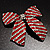 Large Enamel Crystal Bow Brooch (Red) - view 6