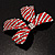 Large Enamel Crystal Bow Brooch (Red) - view 7