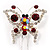 Red Crystal Butterfly With Dangling Tail Brooch - view 11