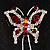 Red Crystal Butterfly With Dangling Tail Brooch - view 5