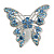 Dazzling Light Blue Crystal Butterfly Brooch