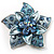 3D Enamel Crystal Flower Brooch (Blue&Sky Blue)