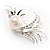 Rhodium Plated Delicate Faux Pearl Fashion Brooch - view 3