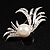 Rhodium Plated Delicate Faux Pearl Fashion Brooch - view 6