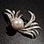 Rhodium Plated Delicate Faux Pearl Fashion Brooch - view 5
