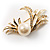 Gold Plated Delicate Faux Pearl Fashion Brooch - view 8