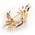 Gold Plated Delicate Faux Pearl Fashion Brooch - view 4