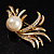 Gold Plated Delicate Faux Pearl Fashion Brooch - view 6
