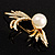 Gold Plated Delicate Faux Pearl Fashion Brooch - view 11