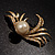 Gold Plated Delicate Faux Pearl Fashion Brooch - view 7