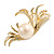 Gold Plated Delicate Faux Pearl Fashion Brooch