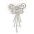 Striking Diamante Butterfly With Dangling Tail Brooch - view 2