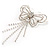 Striking Diamante Butterfly With Dangling Tail Brooch - view 8