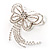 Striking Diamante Butterfly With Dangling Tail Brooch - view 6