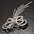 Striking Diamante Butterfly With Dangling Tail Brooch - view 5