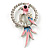 Crystal Parrot Bird Brooch (Silver&Pink) - 68mm L