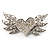 Small Heart & Wings Clear Crystal Fashion Brooch