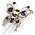 Purple Crystal Butterfly With Dangling Tail Brooch - view 2