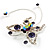 Purple Crystal Butterfly With Dangling Tail Brooch - view 3