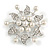 Bridal White Faux Pearl Floral Brooch
