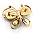 Brown Resin Stone, Citrine Crystal Butterfly Brooch In Gold Tone Metal - view 4