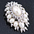 Oversized Vintage Corsage Faux Pearl Brooch (Light Cream) - 75mm Tall - view 7