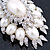 Oversized Vintage Corsage Faux Pearl Brooch (Light Cream) - 75mm Tall - view 5