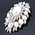 Oversized Vintage Corsage Faux Pearl Brooch (Light Cream) - 75mm Tall - view 8