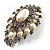 Oversized Vintage Corsage Faux Pearl Brooch (Light Cream) - 75mm Tall - view 11
