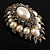 Oversized Vintage Corsage Faux Pearl Brooch (Light Cream) - 75mm Tall - view 12