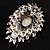 Oversized Vintage Corsage Faux Pearl Brooch (Light Cream) - 75mm Tall - view 14