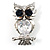 Stunning CZ Owl Brooch (Silver Tone) - view 8