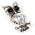 Stunning CZ Owl Brooch (Silver Tone) - view 4