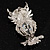 Stunning CZ Owl Brooch (Silver Tone) - view 7