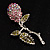 Vintage Crystal Rose Brooch (SilverTone)