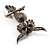 Charming Marcasite Crystal Owl Brooch - view 6