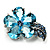 Tiny Light Blue CZ Flower Pin Brooch