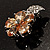Tiny Champagne CZ Flower Pin Brooch - view 6