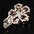 Tiny Champagne CZ Flower Pin Brooch - view 5