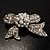 Small Crystal Faux Pearl Bow Brooch - view 2
