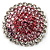 Pink Crystal Corsage Brooch (Silver Tone) - view 2