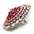 Pink Crystal Corsage Brooch (Silver Tone) - view 9