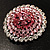 Pink Crystal Corsage Brooch (Silver Tone) - view 4