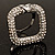 Square Shaped Crystal Scarf Pin/ Brooch (Silver Tone) - view 5